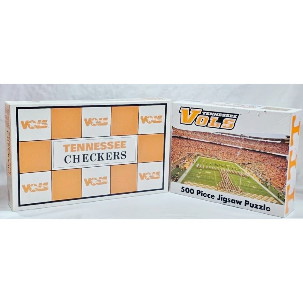 Vintage Tennessee Vols Checkers TN Football & 500 Piece Puzzle Man Cave Games